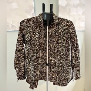 J CREW BUTTON DOWN CHEETAH PRINT TOP